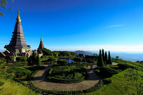 Two shrines at the top of Doi Inthanon, Thailand 