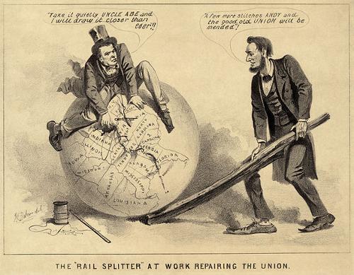 Cartoon With Abraham Lincoln and vice-president Andrew Johnson