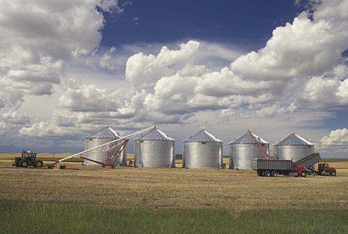 Grain silos in North Dakota, USA