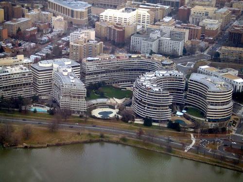 Watergate complex from the air, USA
