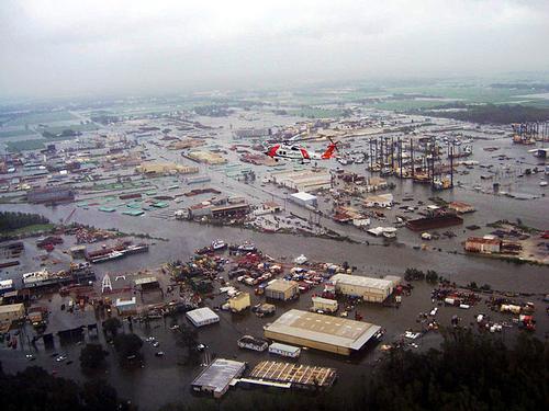 Desastrous result of the hurricane Ike in Louisiana, USA