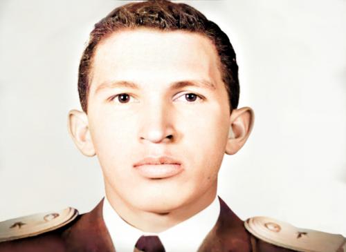 Hugo Chavez at the military academy, Venezuela