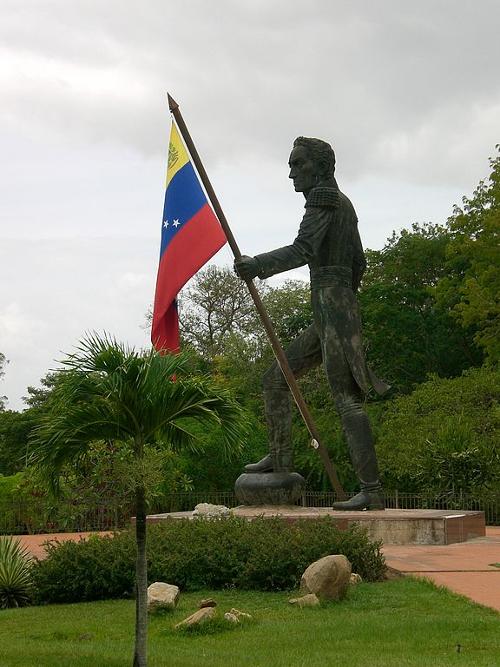 Statue of Simon Bolivar in Ciudad Bolívar, Venezuela