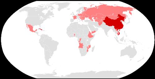 Map showing countries with state atheism, Vietnam