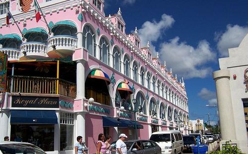 Oranjestad colored houses