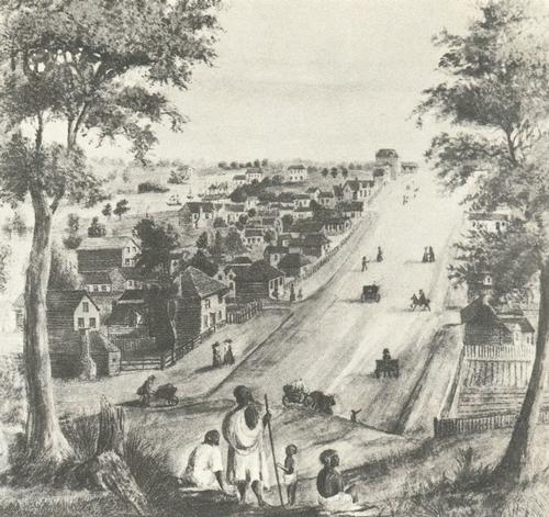 Colin Street in Melbourne around 1839