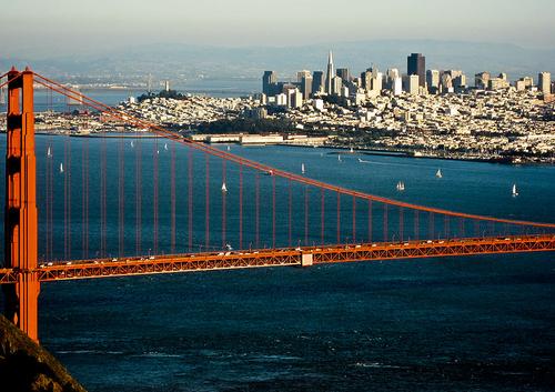 San Francisco panorama with Golden Gate Bridge