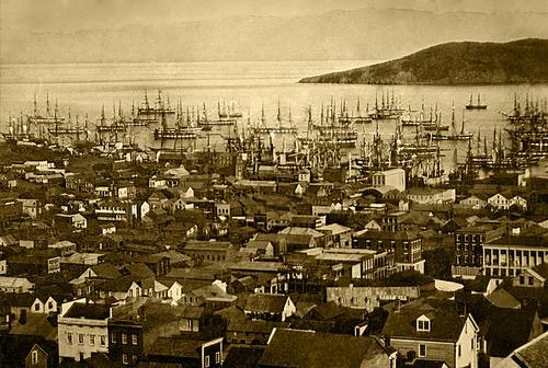 Port of San Francisco during the time of the Gold Rush
