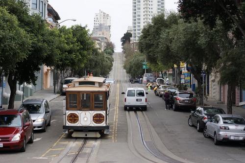 San Francisco Street Scene with Tram 