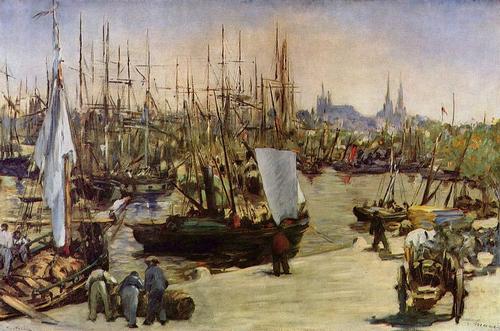 Bordeaux Historic Port painted by Manet