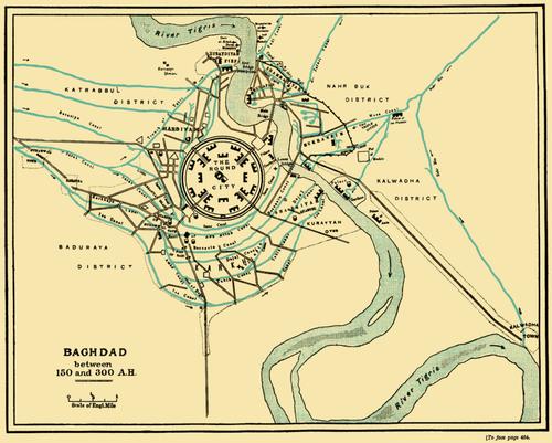 Baghdad map from the 9th century