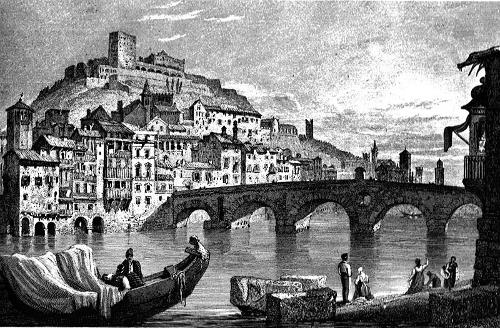 Etching of Verona in 1825