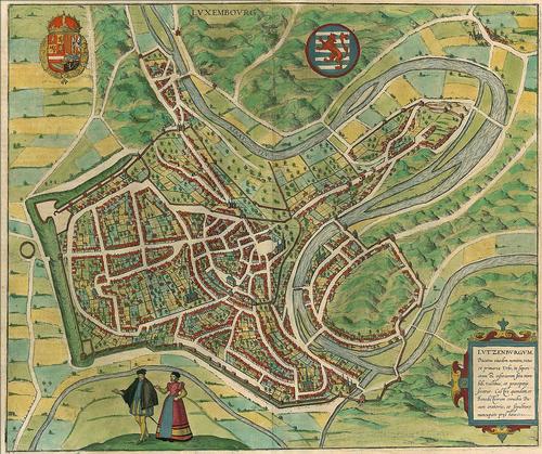 Luxembourg city map from 1581