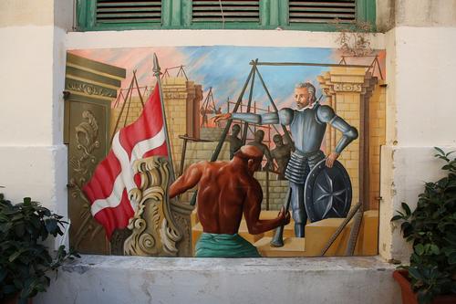 Mural about the origins of Valetta