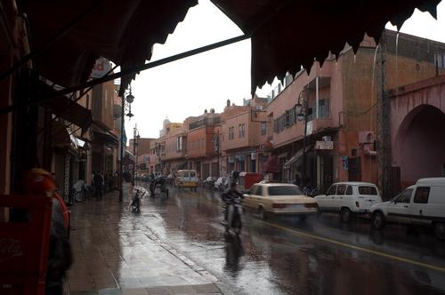Rain in the winter in Marrakech