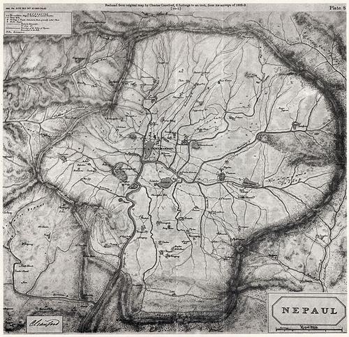 Map from Kathmandu from 1802