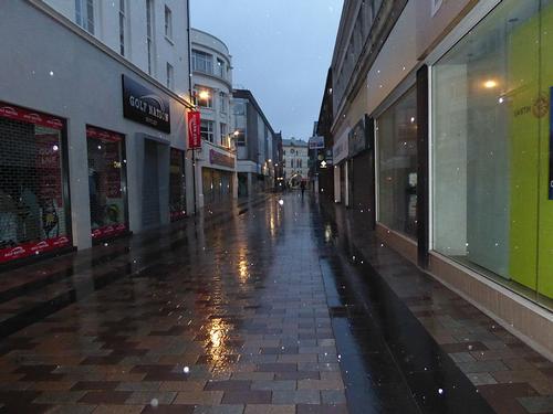 Rain in the streets of Belfast