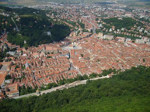 Brasov seen from a hill