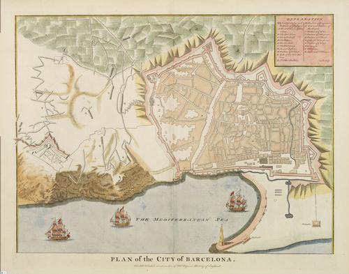 Map Barcelona from 1700
