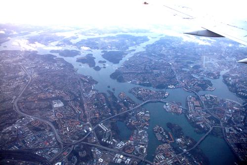 Stockholm and islands from the air