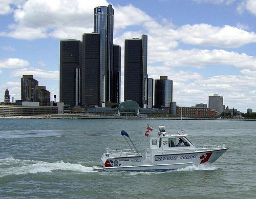 Detroit River with Downtown Detroit in the background