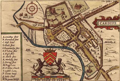 Map of Cardiff 1610